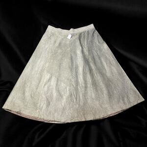 Pia Rucci Women’s Vintage Olive Suede Leather A-Line Maxi Skirt Size Large 90s